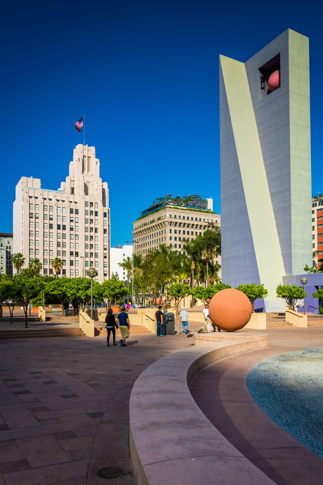 Los Angeles city skyline.